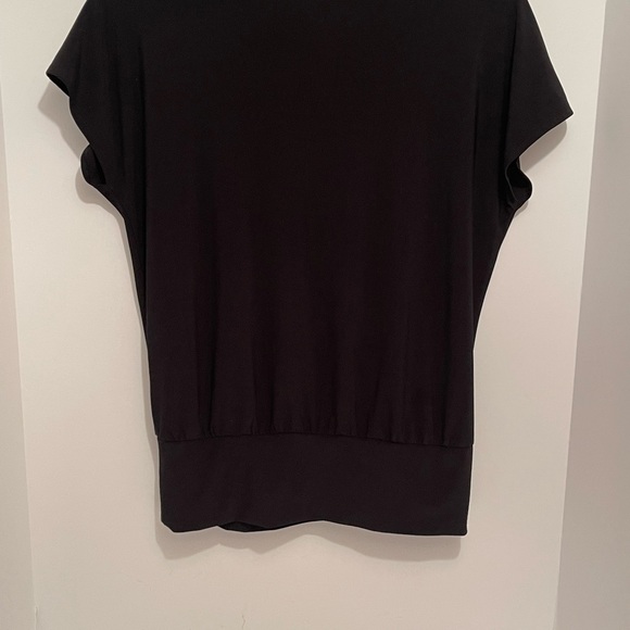 White House Black Market Top, Cap sleeves, wrap front design, Size S, Black - Picture 4 of 9